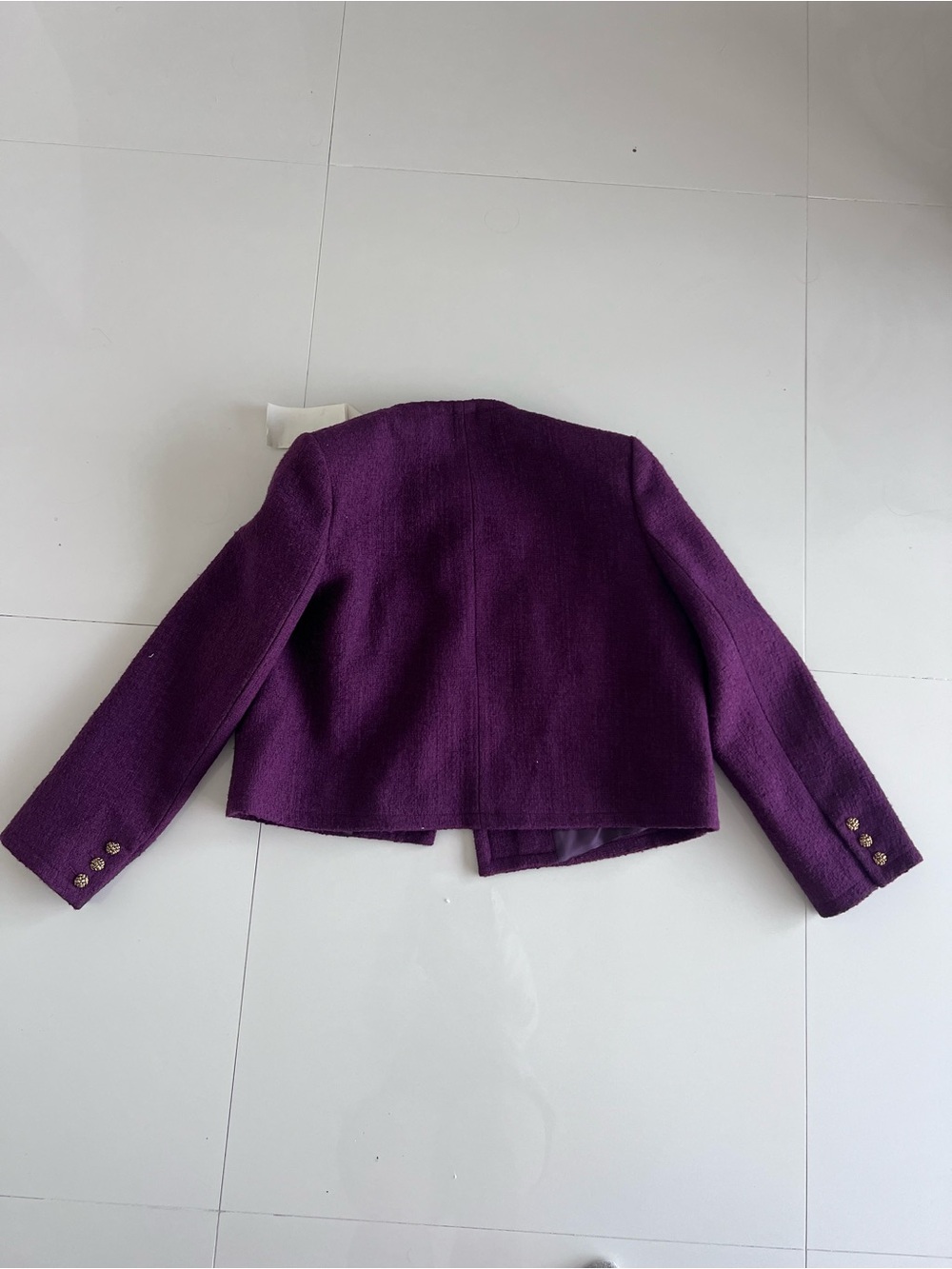 ba&sh Plum Textured Collarless Boxy Blazer size Medium new with tags - Picture 13 of 16